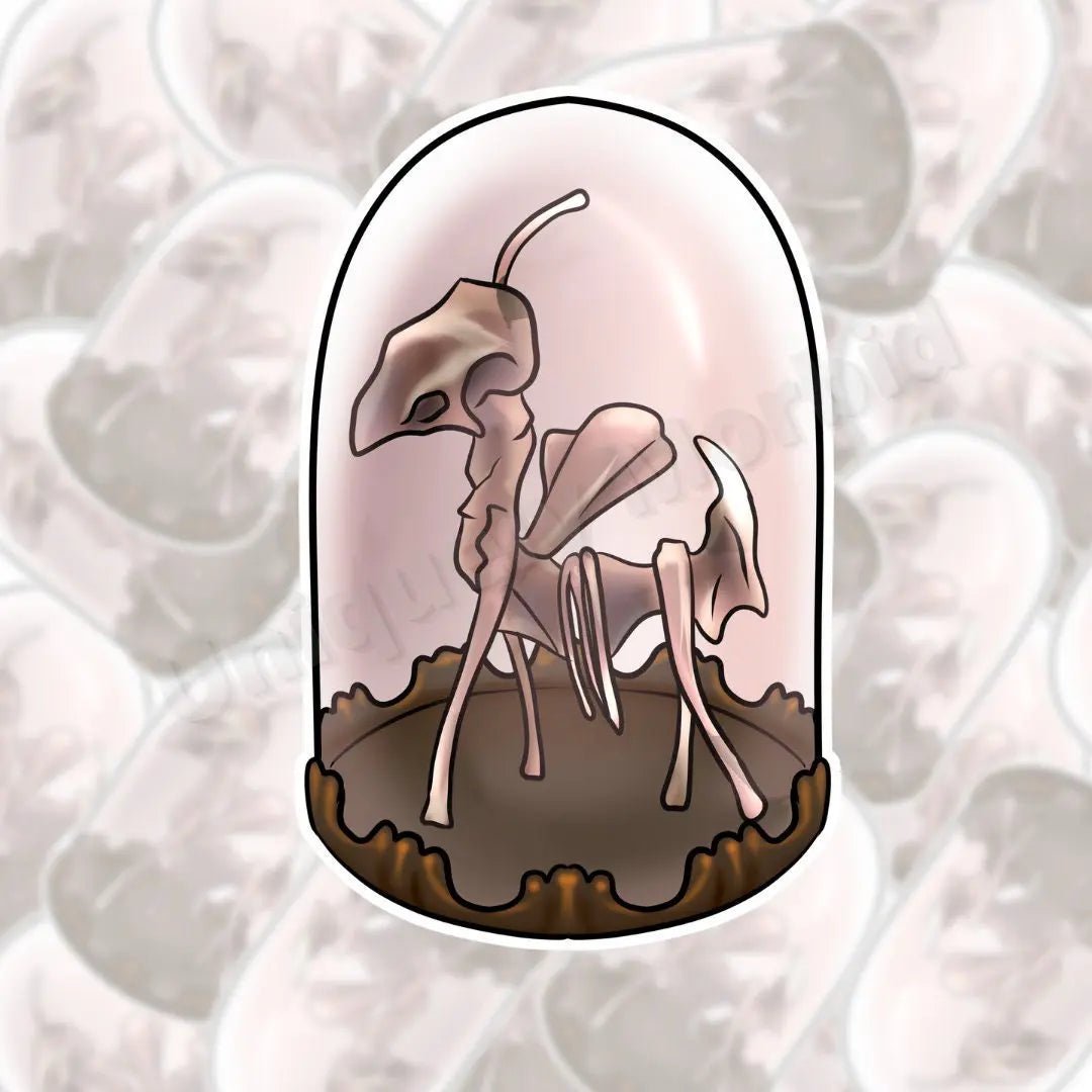 Dragon Skeleton Cut Sticker - Uniquely Morbid