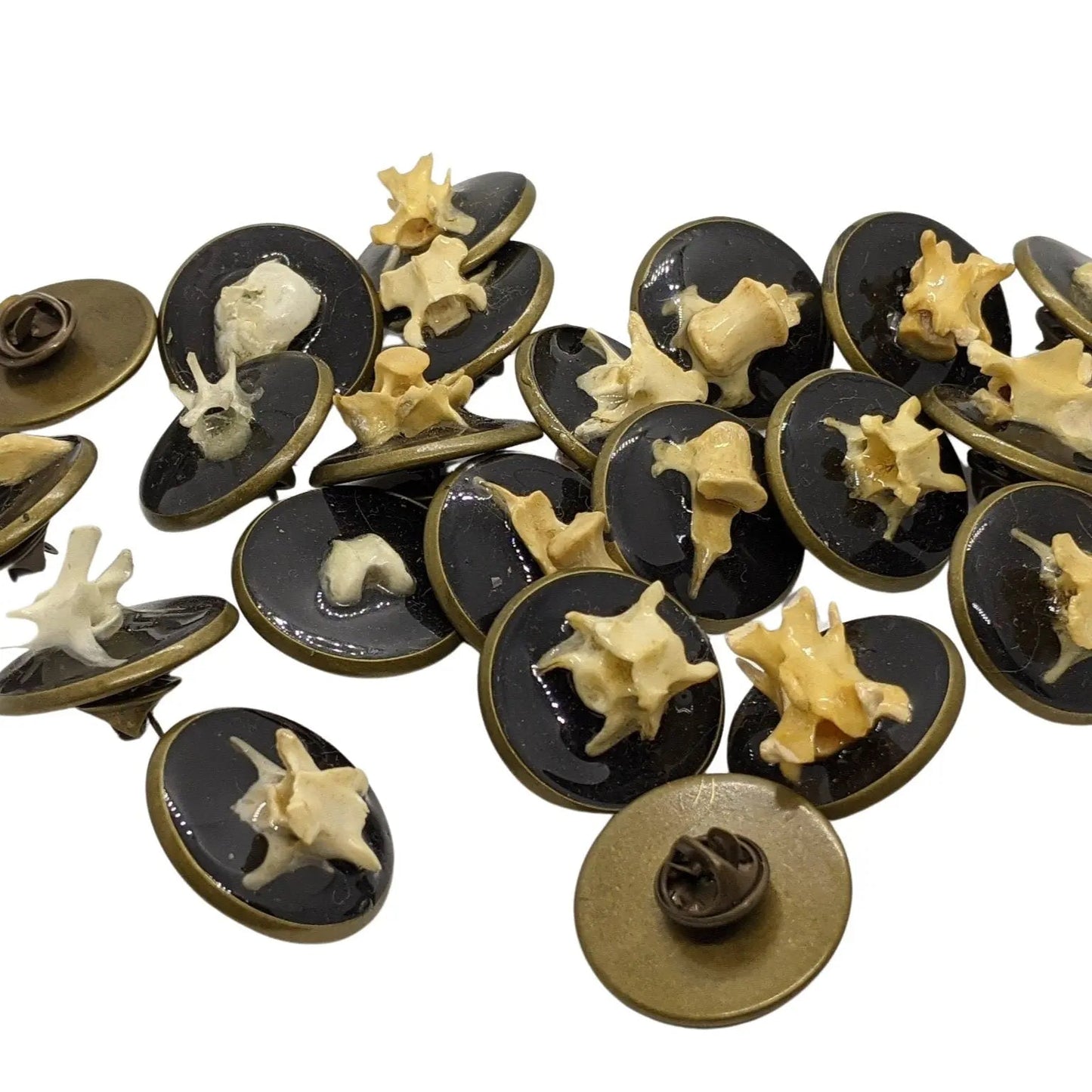 Bone Cameo Antique Bronze Button - Uniquely Morbid