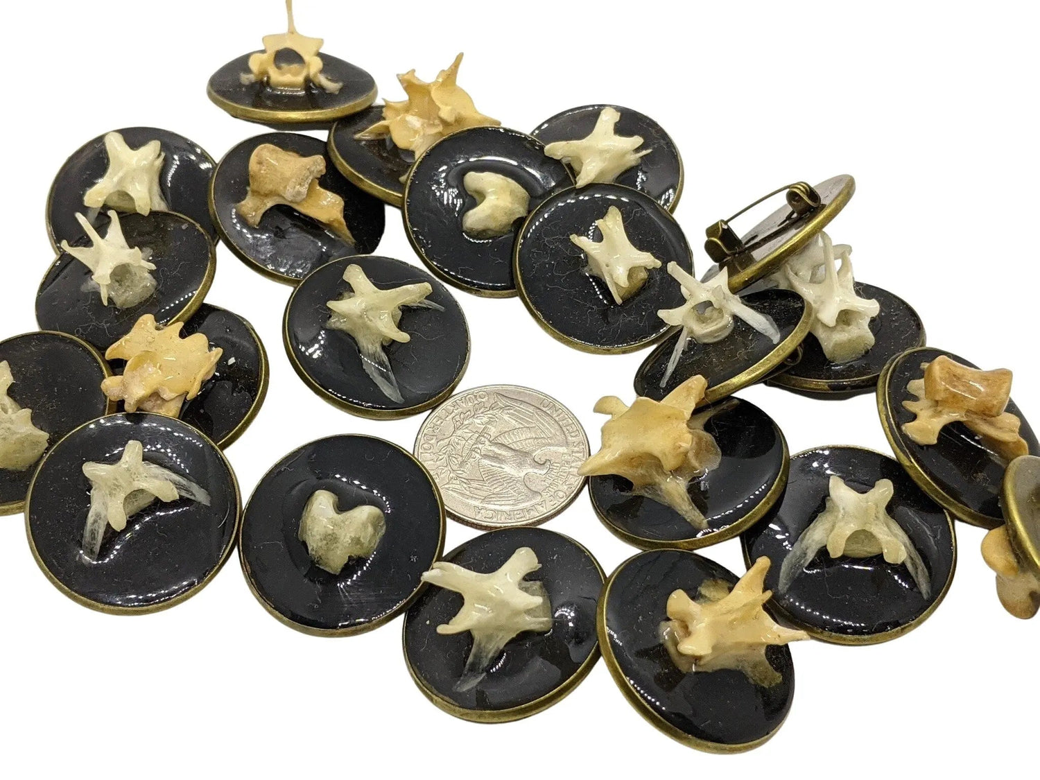 Bone Pin Bronze Cameo - Uniquely Morbid