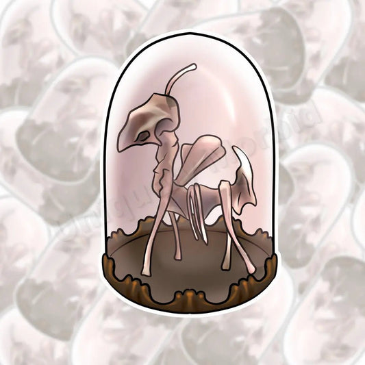 Dragon Skeleton Cut Sticker - Uniquely Morbid