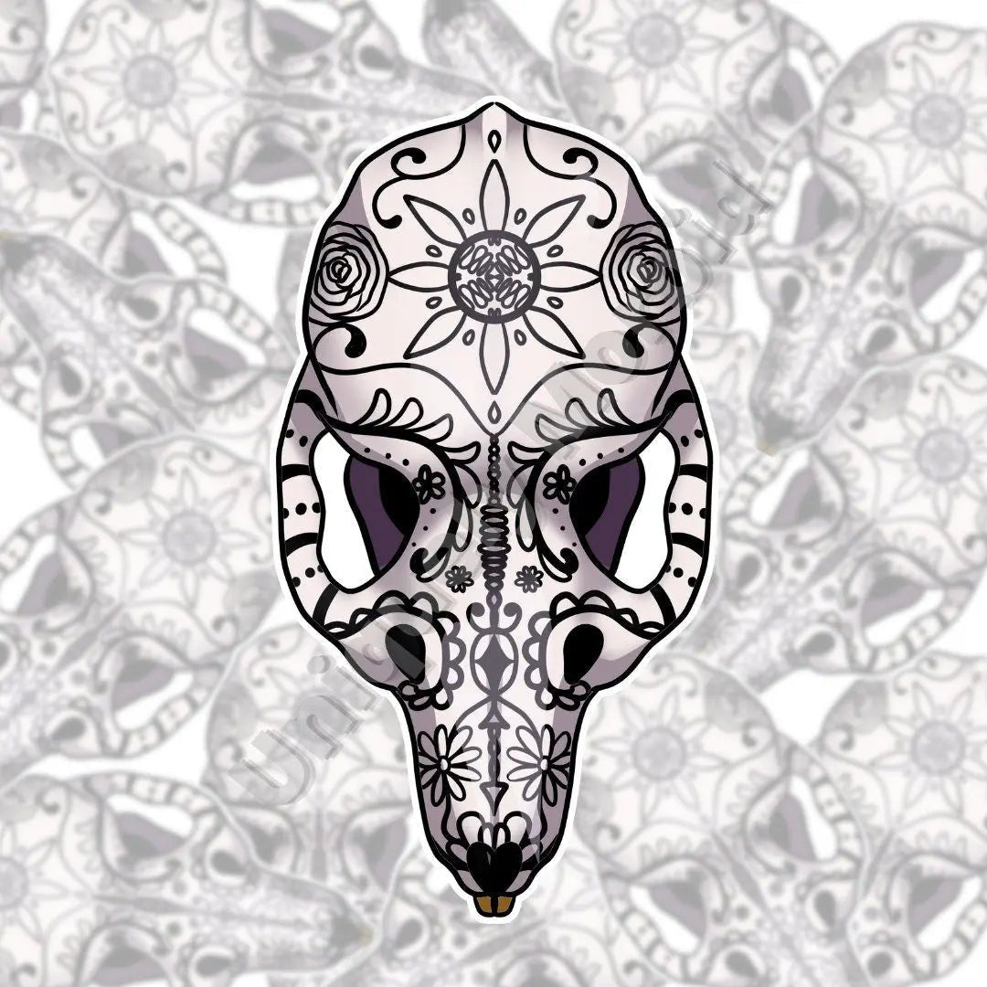 Rat Sugar Skull Die Cut Sticker - Uniquely Morbid