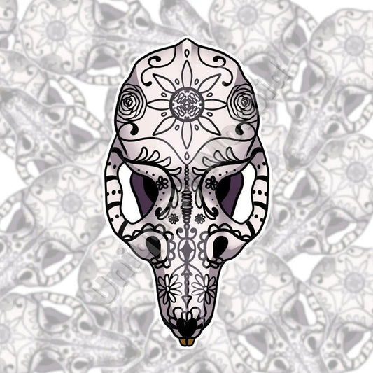Rat Sugar Skull Die Cut Sticker - Uniquely Morbid